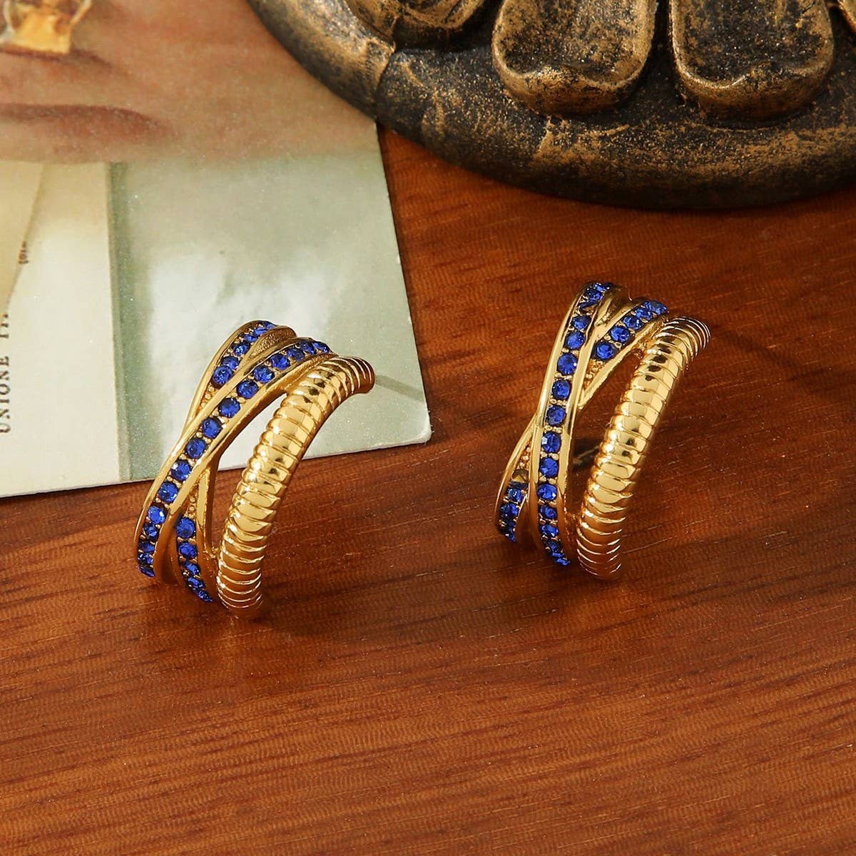 Titanium Steel Gold-Plated Inlaid Zircon Earrings_Cwmm3597