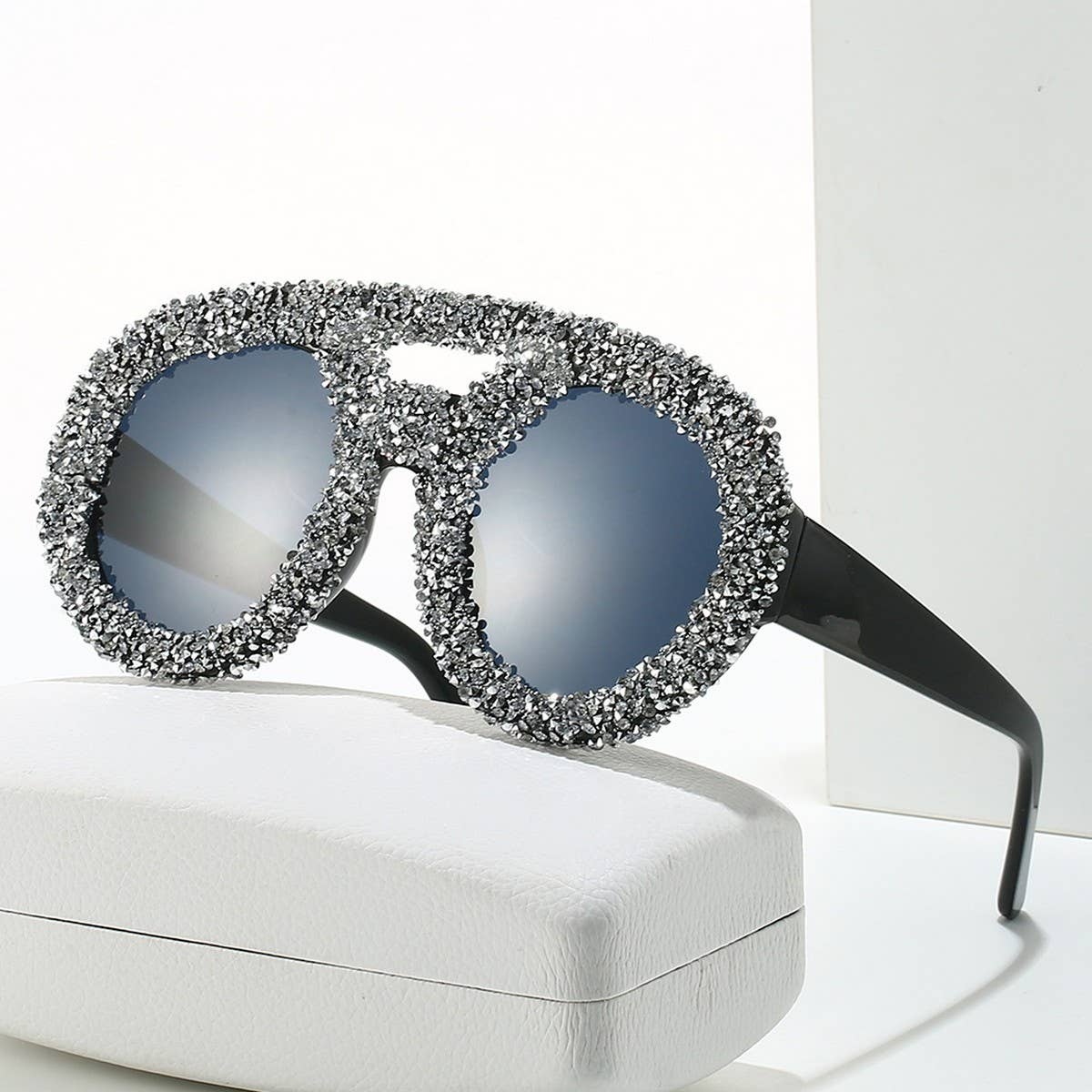 DOUBLE BEAM LARGE FRAME ROUND SUNGLASSES_CWASG0853