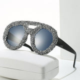 DOUBLE BEAM LARGE FRAME ROUND SUNGLASSES_CWASG0853