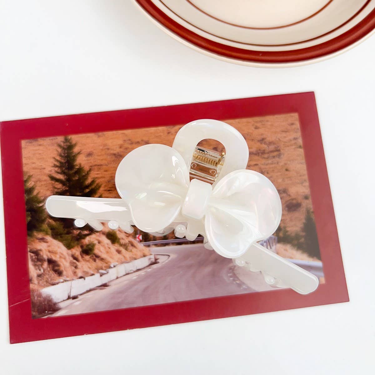 AESTHETIC AND HIGH END SWEET BOW HAIRPIN_CWAHA1587