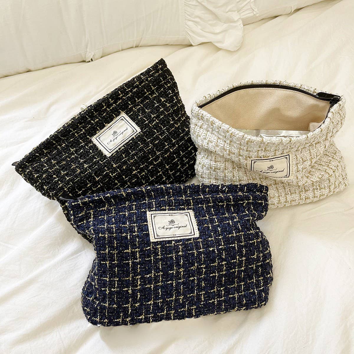 Plaid Makeup Baglarge Travel Canvas Hand Washpouch_Cuab00730