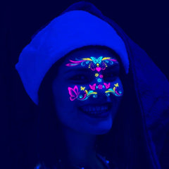NEON BUTTERFLY GLOW FACE TATTOOS FOR PARTY_CWMM8247