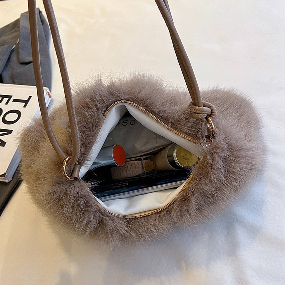 Winter Fashion All-Match Single Shoulder Plush Bag_Cwab3914