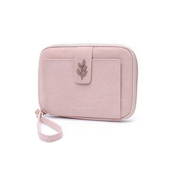 New Solid Leaf Decor Zipper Short Wallet_Cwab06258