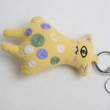 HAND EMBROIDERED LOCK CIRCLE BEAR PLUSH CHARM_CWMM6017