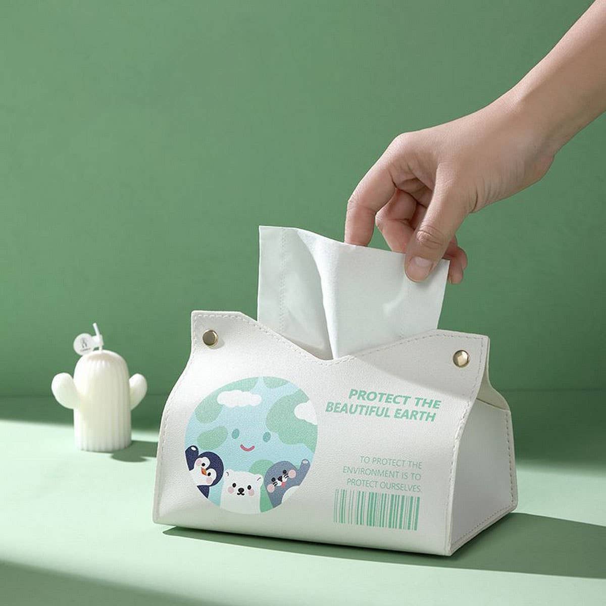 ENVIRONMENTALLY FRIENDLY EARTH SIMPLE TISSUE BOX_CWMM2264