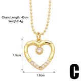 MOON STAR HEART PENDANT NECKLACE_CWAJE0915