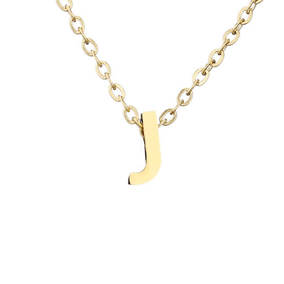 FASHION MIRROR POLISHED GOLD LETTER NECKLACE_CWMM5590