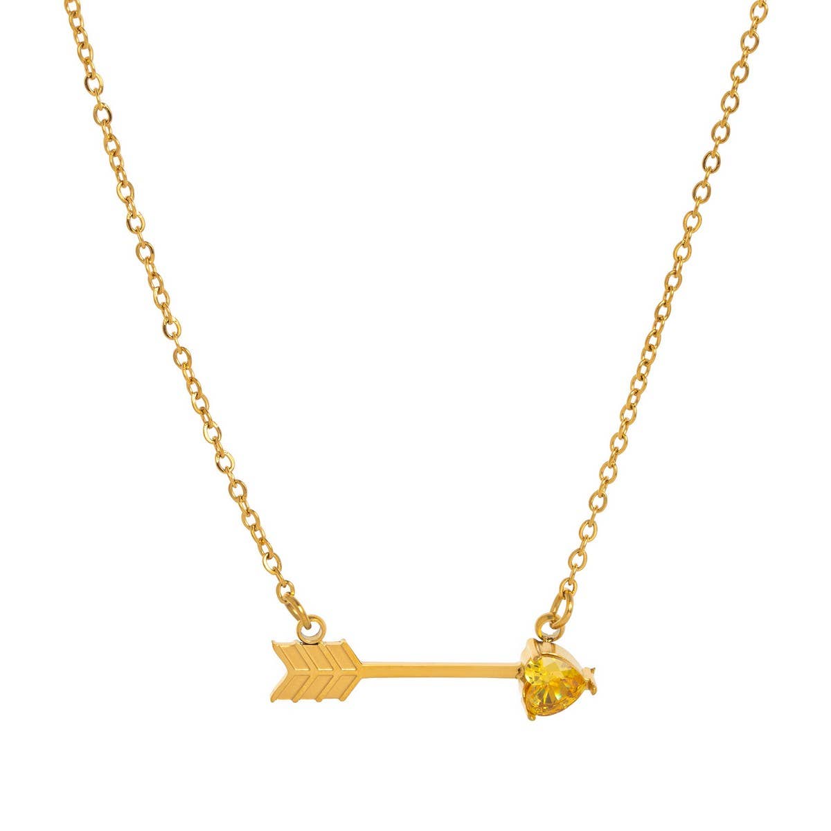 COLORFUL CREATIVE HEART PIERCING PENDANT NECKLACE_CWMM5342