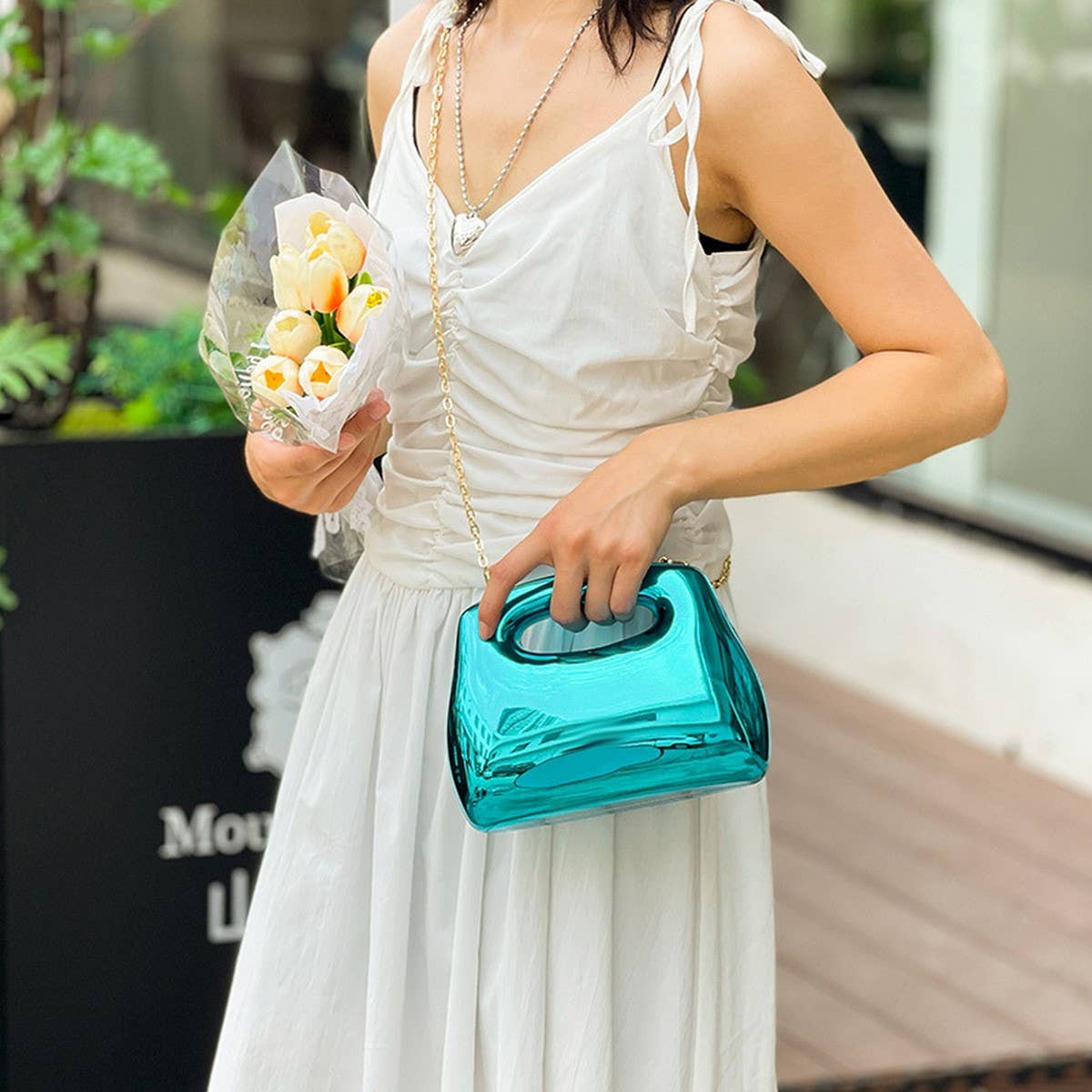 BRIGHT AND MINIMALIST CLUTCH BAG SHOULDER BAG_CWAB3240