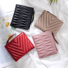 FASHION LEATHER EMBROIDERED SHORT FOLDING WALLET_CWAB3784