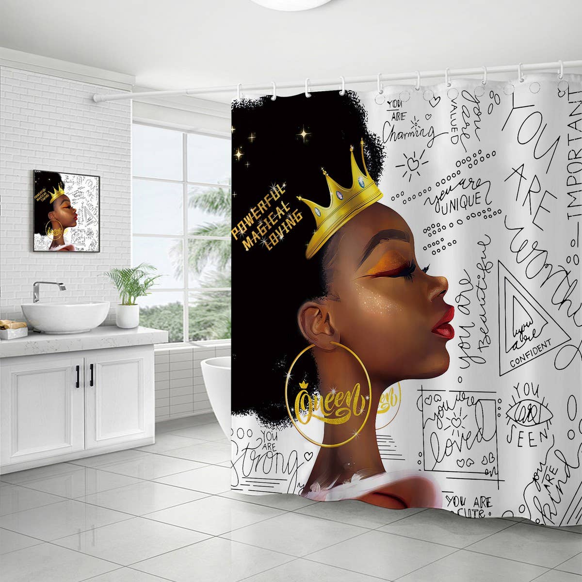 DIGITAL PRINTING BATHROOM SHOWER CURTAIN_CWMM1788
