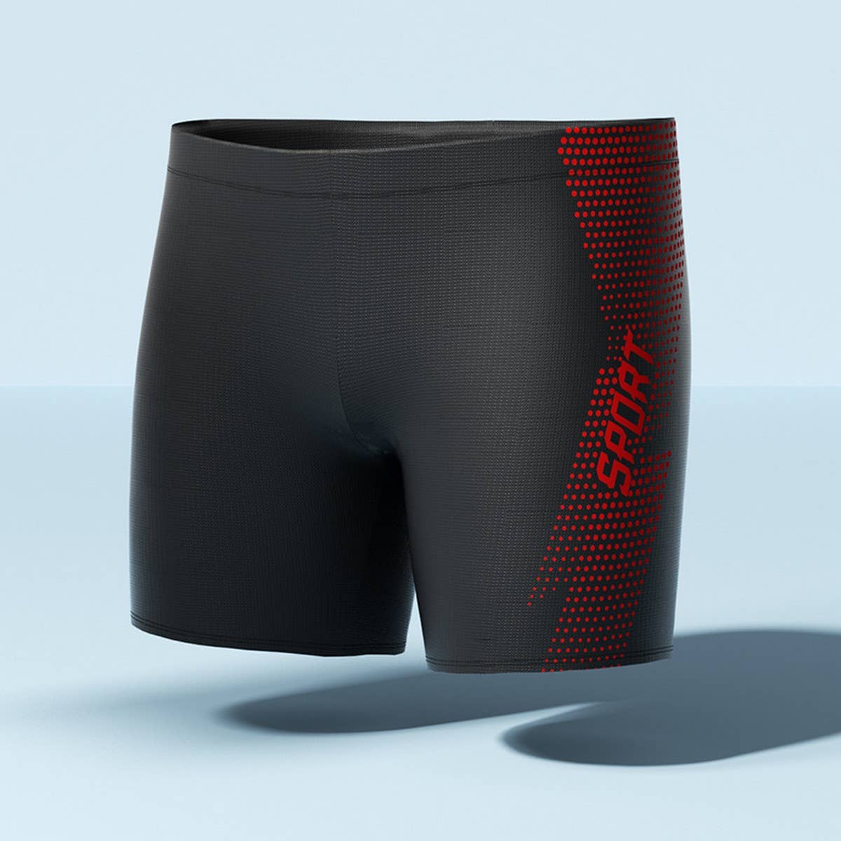 MENS HIGH WAIST QUICK DRY SWIM TRUNKS WITH LINER_CWMM6770