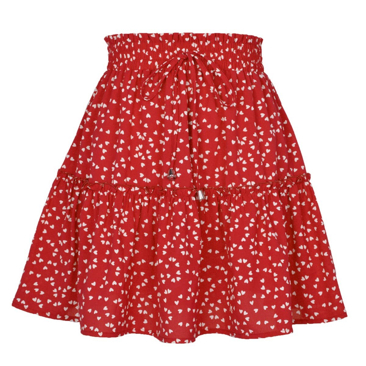 HIGH WAIST PRINTED SKIRT FLORAL SHORT SKIRT_CWAB4795