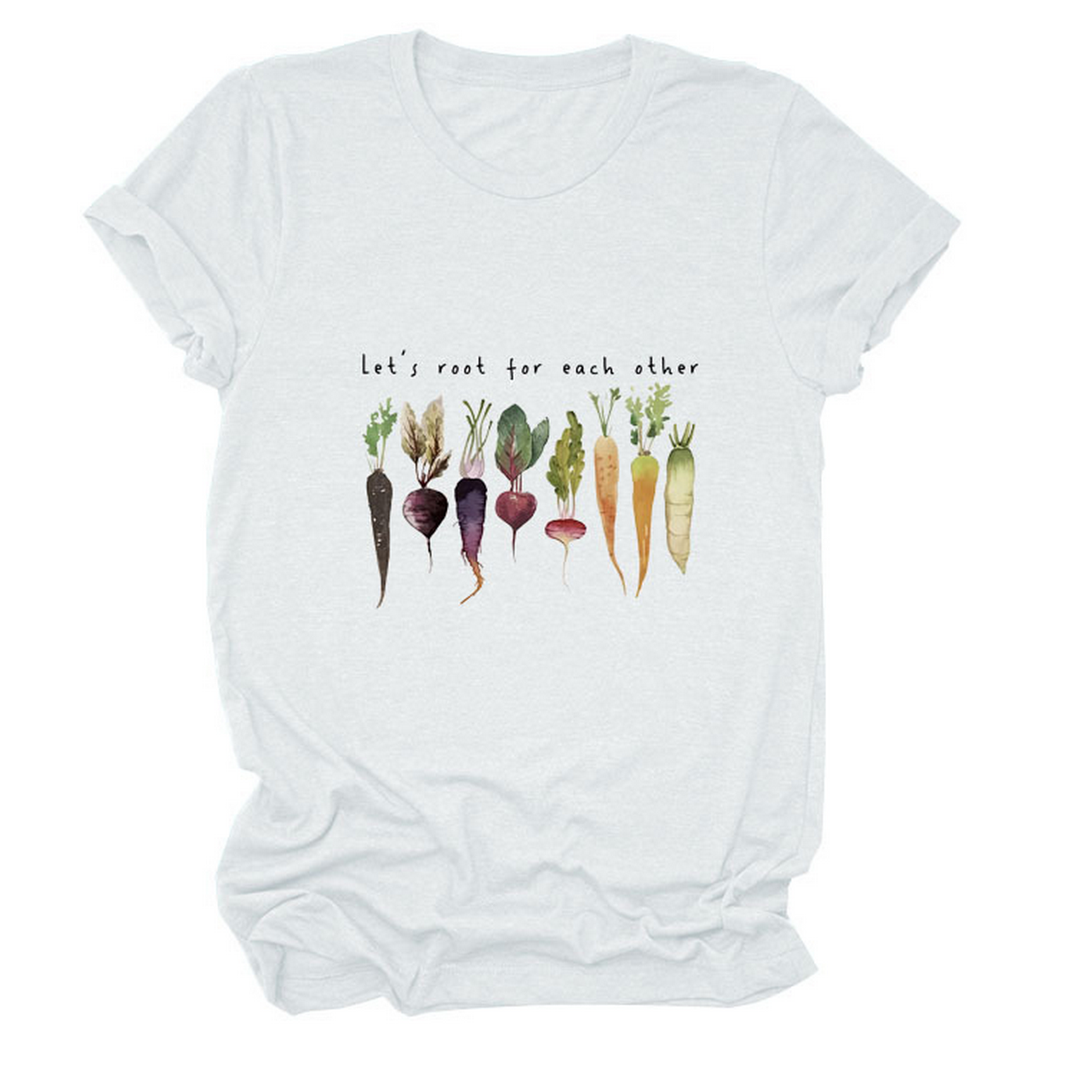 Womens Crew Neck Tee With Posi Ve Quote_Cwtts1478