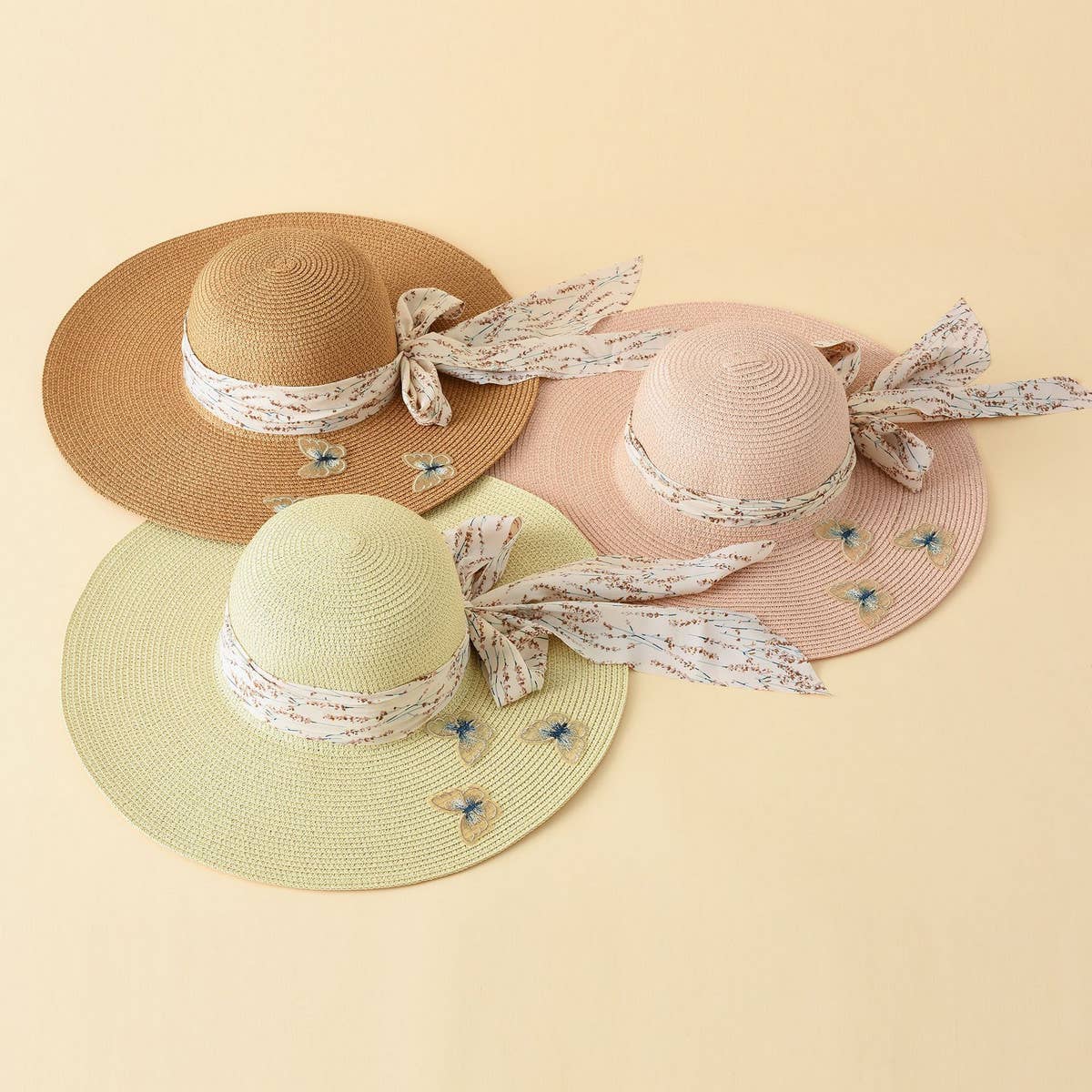 NEW BUTTERFLY PATTERN STRAPPY DOME STRAW HAT_CWAH1435