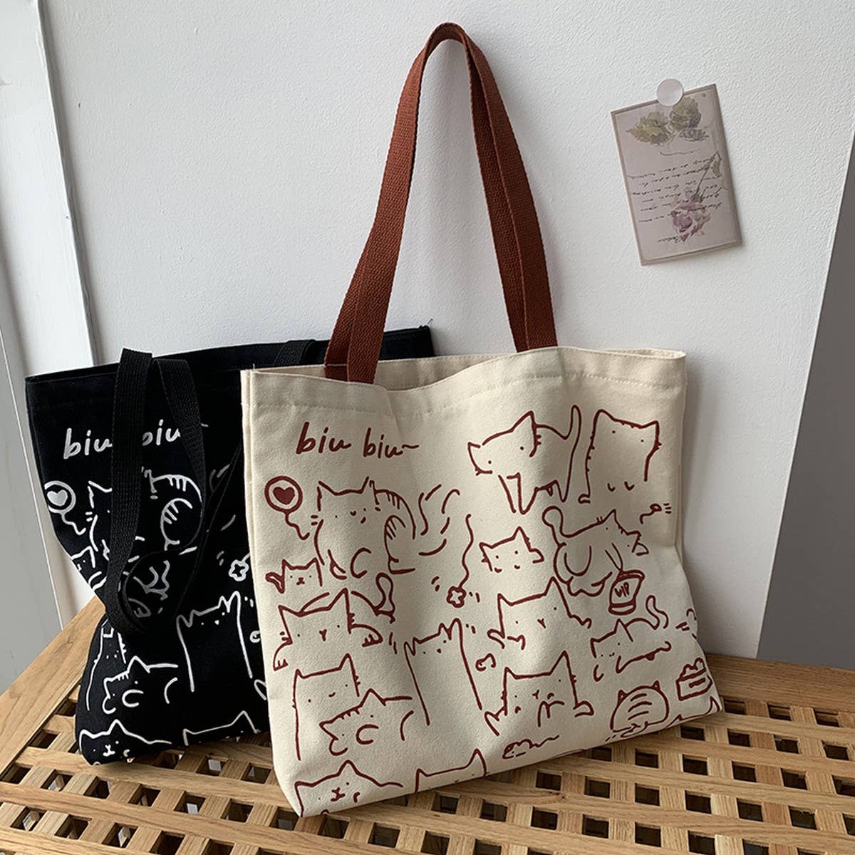 CANVAS TOTE BAGS WITH ADORABLE ANIMAL PRINT_CWAB2046