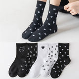 Women'S Fashion Heart Cotton Middle Socks_Cwms1416