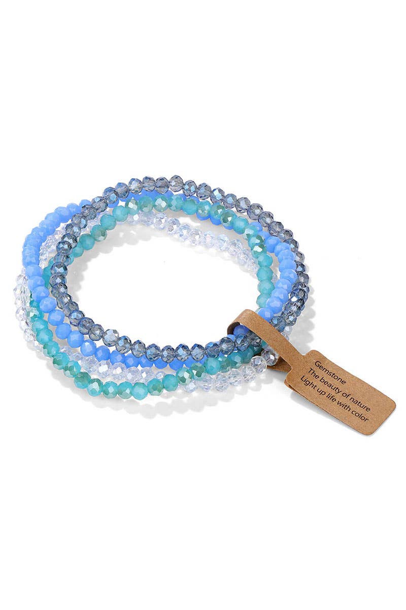 Cwaje1185_Glass Bead 4 Set Bracelet