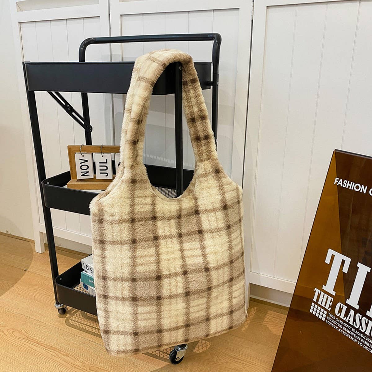 FLUFFY WOOL TOTE BAG FASHION SHOULDER BAG_CUAB00581