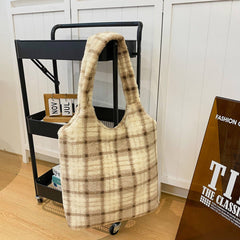 FLUFFY WOOL TOTE BAG FASHION SHOULDER BAG_CUAB00581