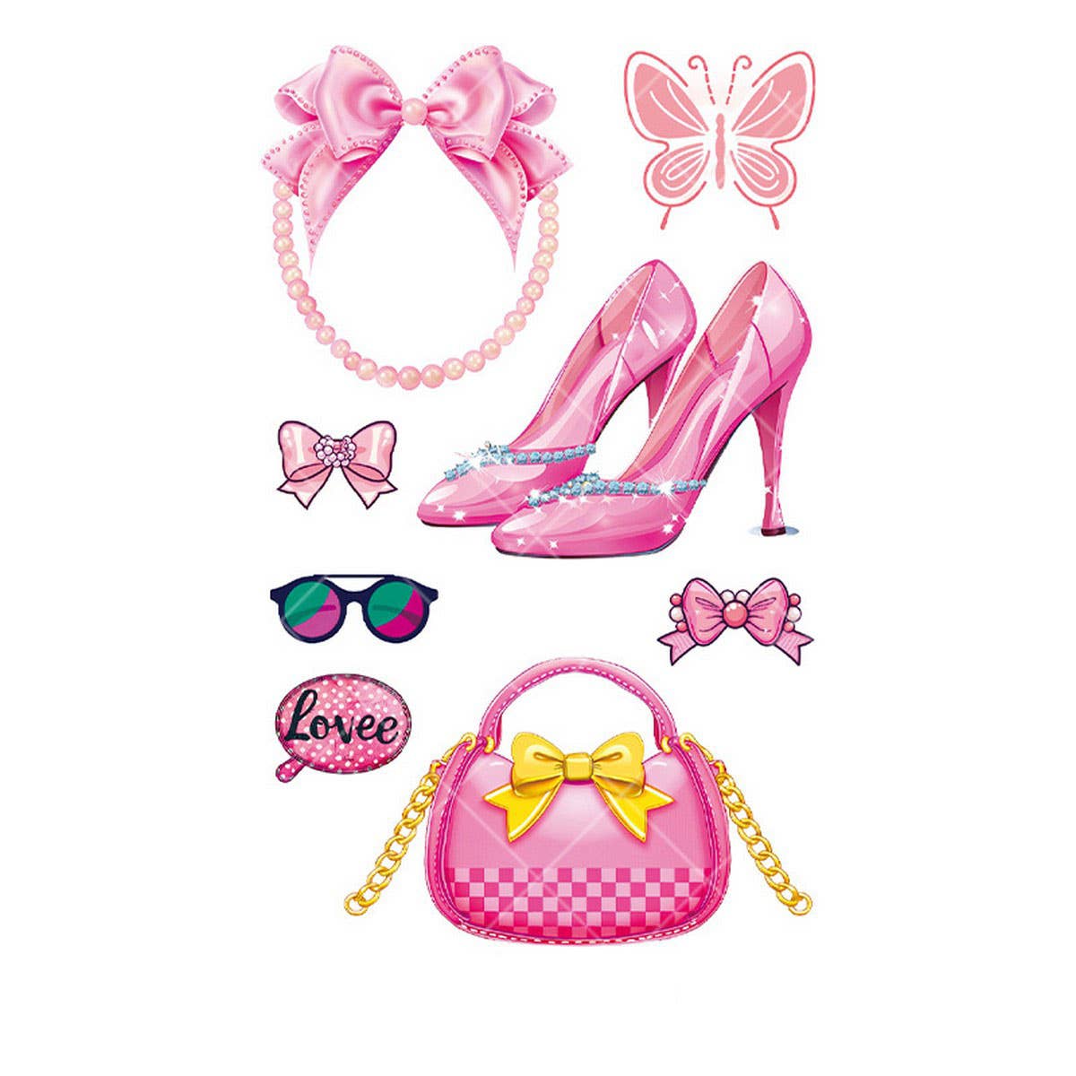 PINK GUITAR GIRL TATTOOS WATERPROOF KIDS PARTY_CWMM8382