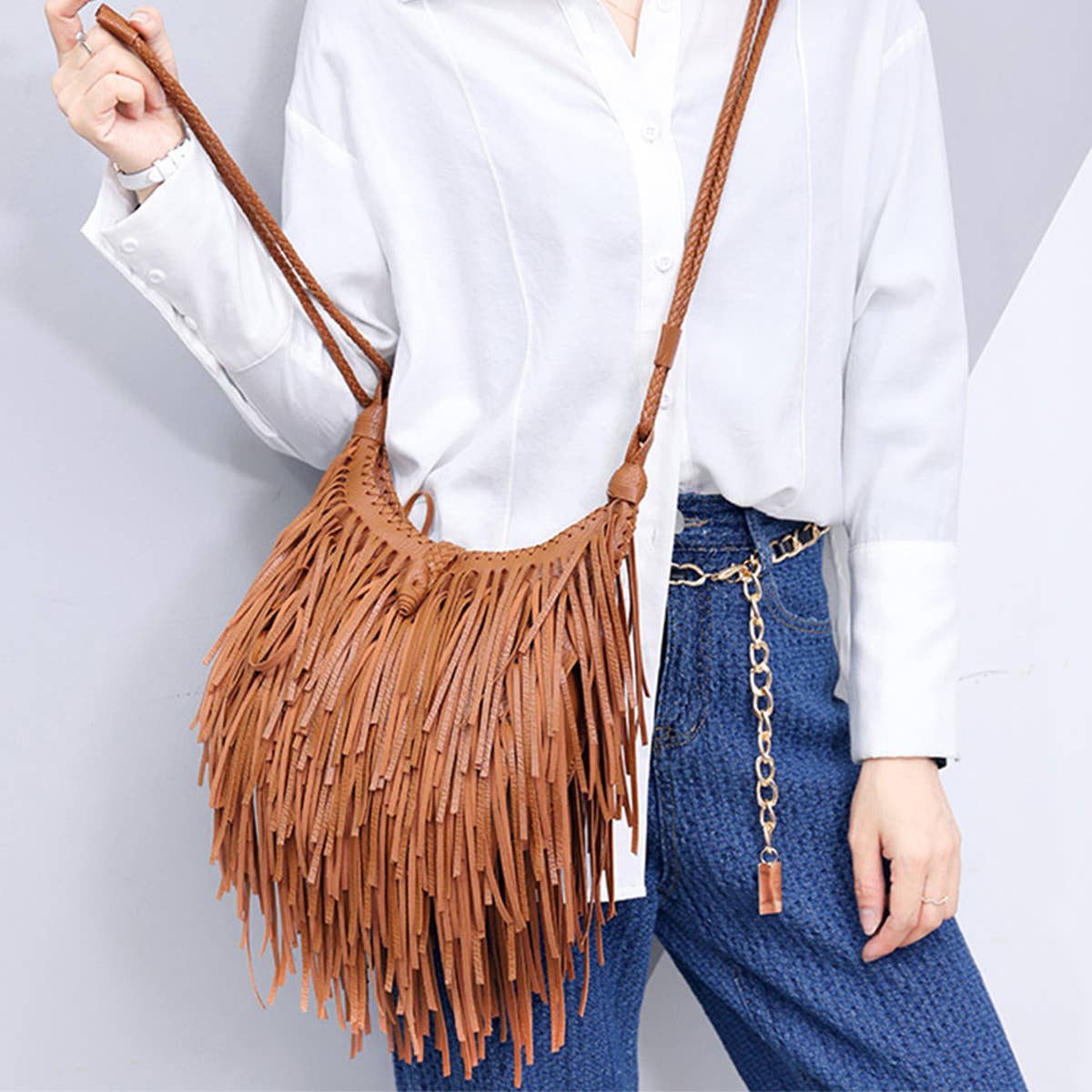 Women Retro Tassel Diagonal Shoulder Bag_Cwab0789