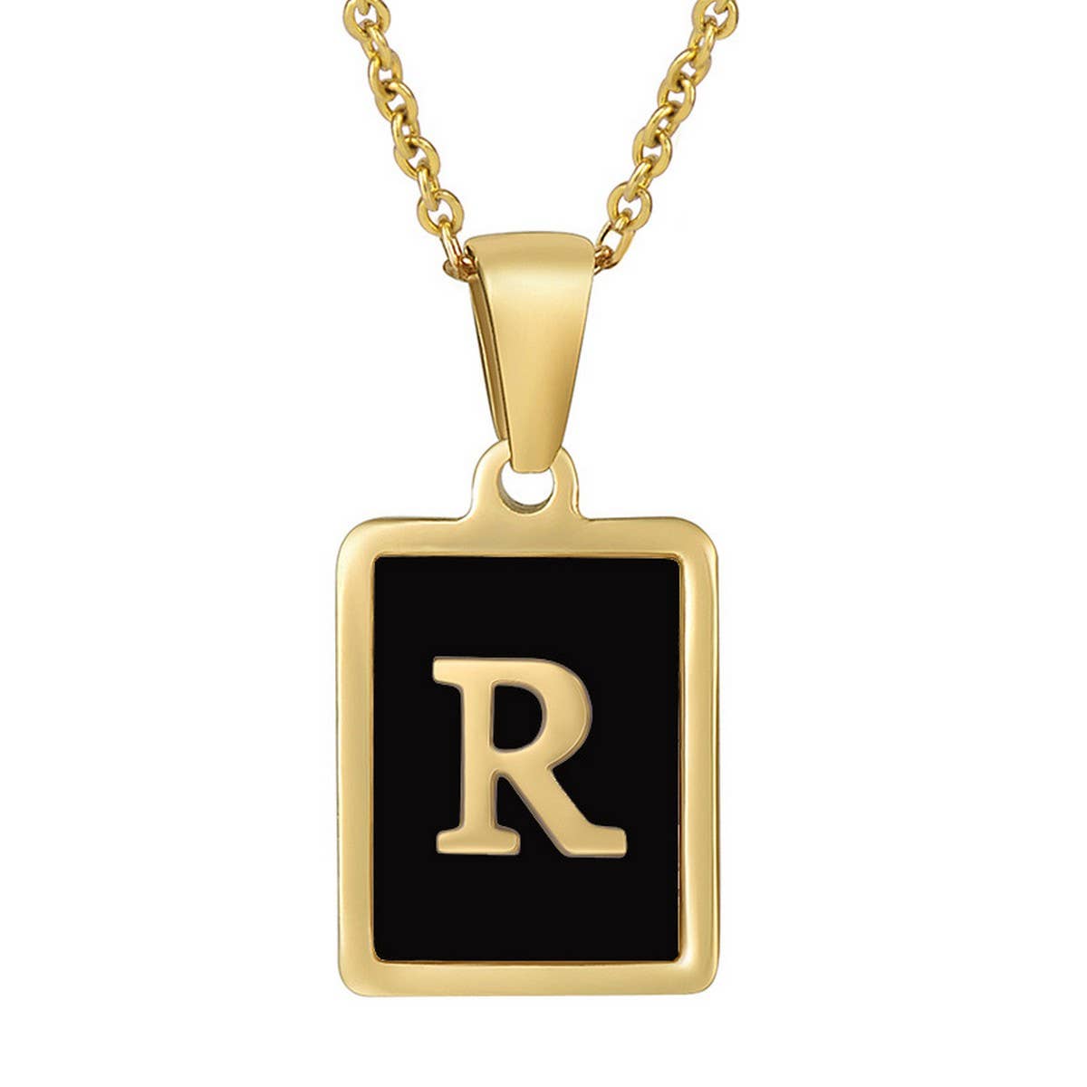 18K STAINLESS STEEL SQUARE 26 LETTER NECKLACE_CWAJE0679
