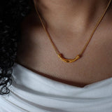 RETRO GOLD TITANIUM STEEL NECKLACE_CWAJE1077