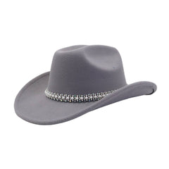 Western Fedora Hat Wool Denim Unisex Style_Cwah04363