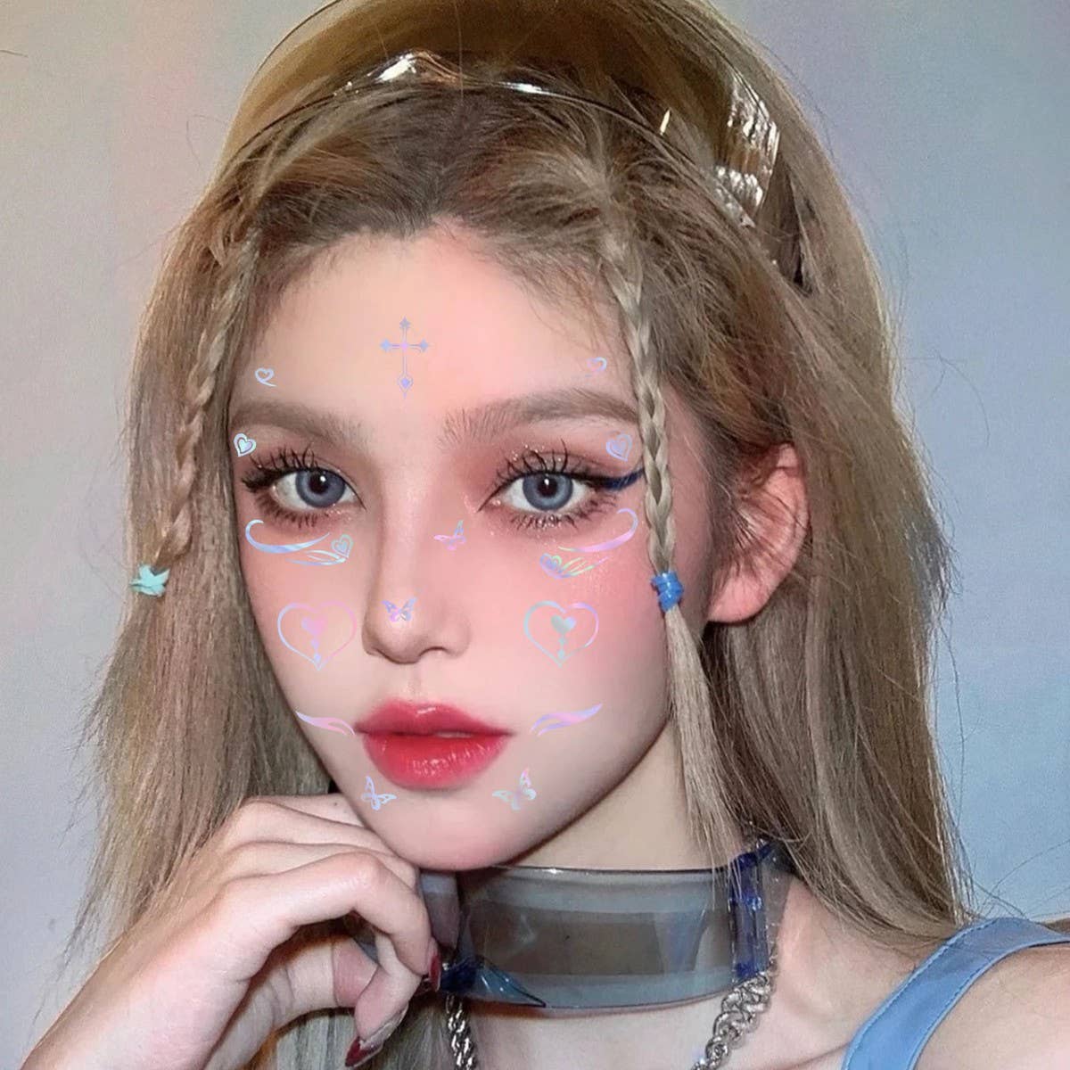 HOLOGRAPHIC EYELINER TATTOO STICKERS FOR RAVES_CWMM8249