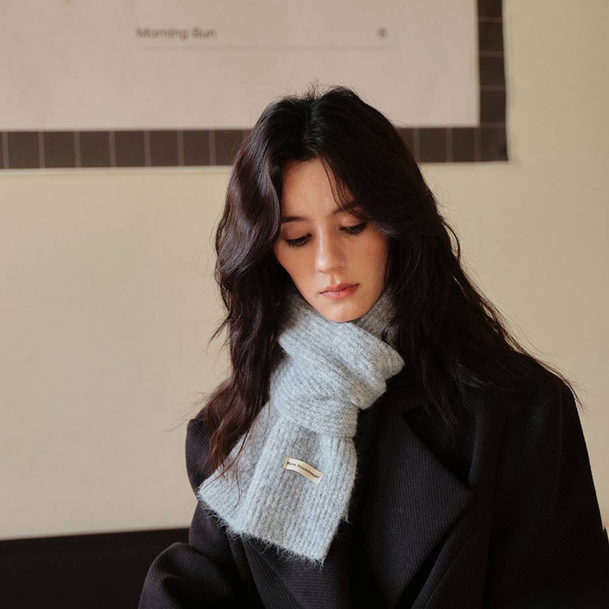 Winter Solid Wool Blend Scarf Soft And Versatile_Cwasc2286