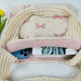 Cwab4567_Bow Knit Large Capacity Tote Bag