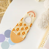 Women Floral Thin Breathable Shallow Socks_Cwms0433