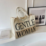NEW LETTER PRINT TOTE CANVAS SHOULDER BAG_CWAB2679