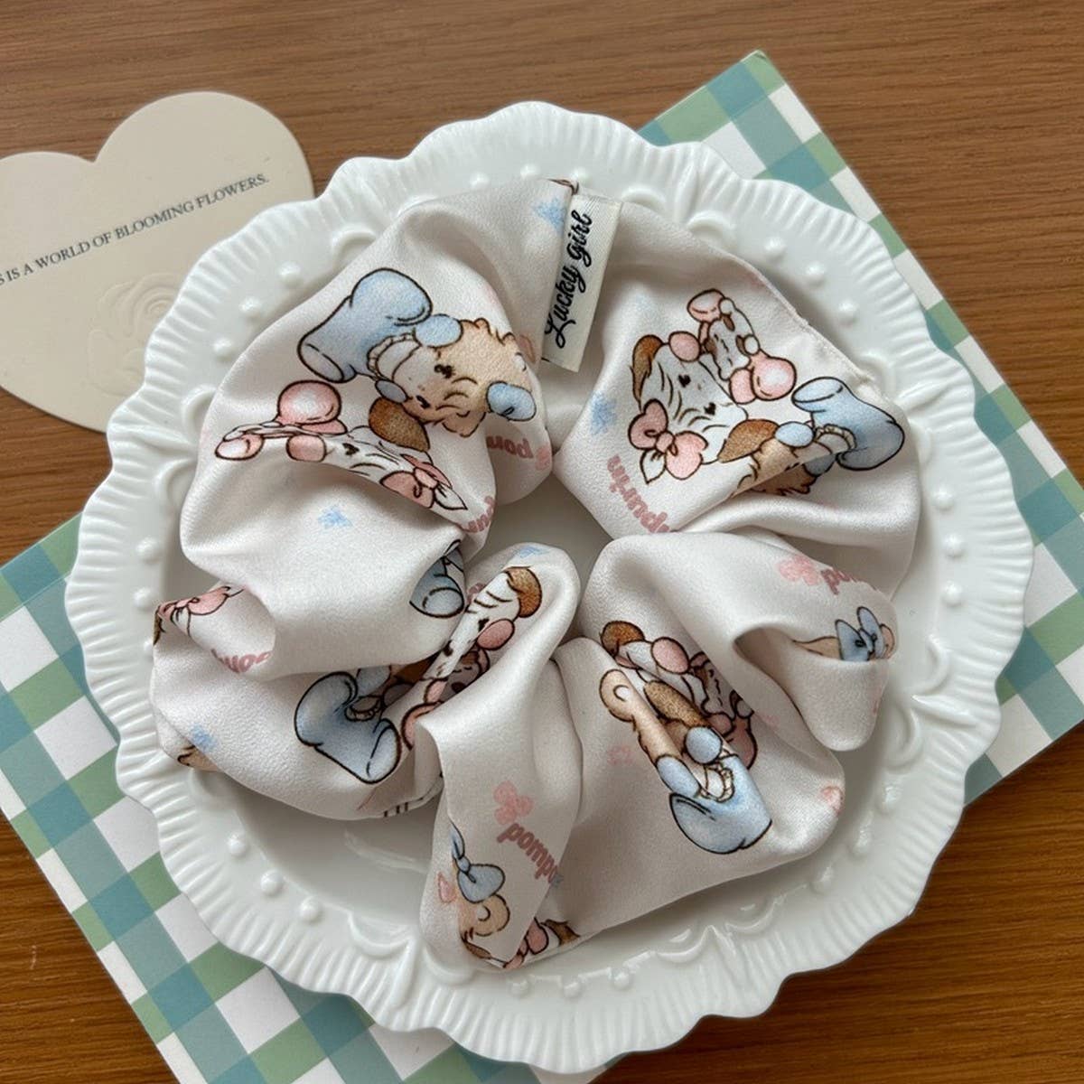 CREAMY SWEET CARTOON PRINT HAIR SCRUNCHIES_CWAHA2804