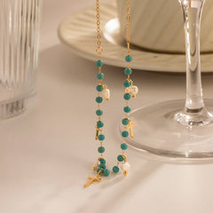 NEW BLUE CROSS PEARL NECKLACE_CWAJE1425