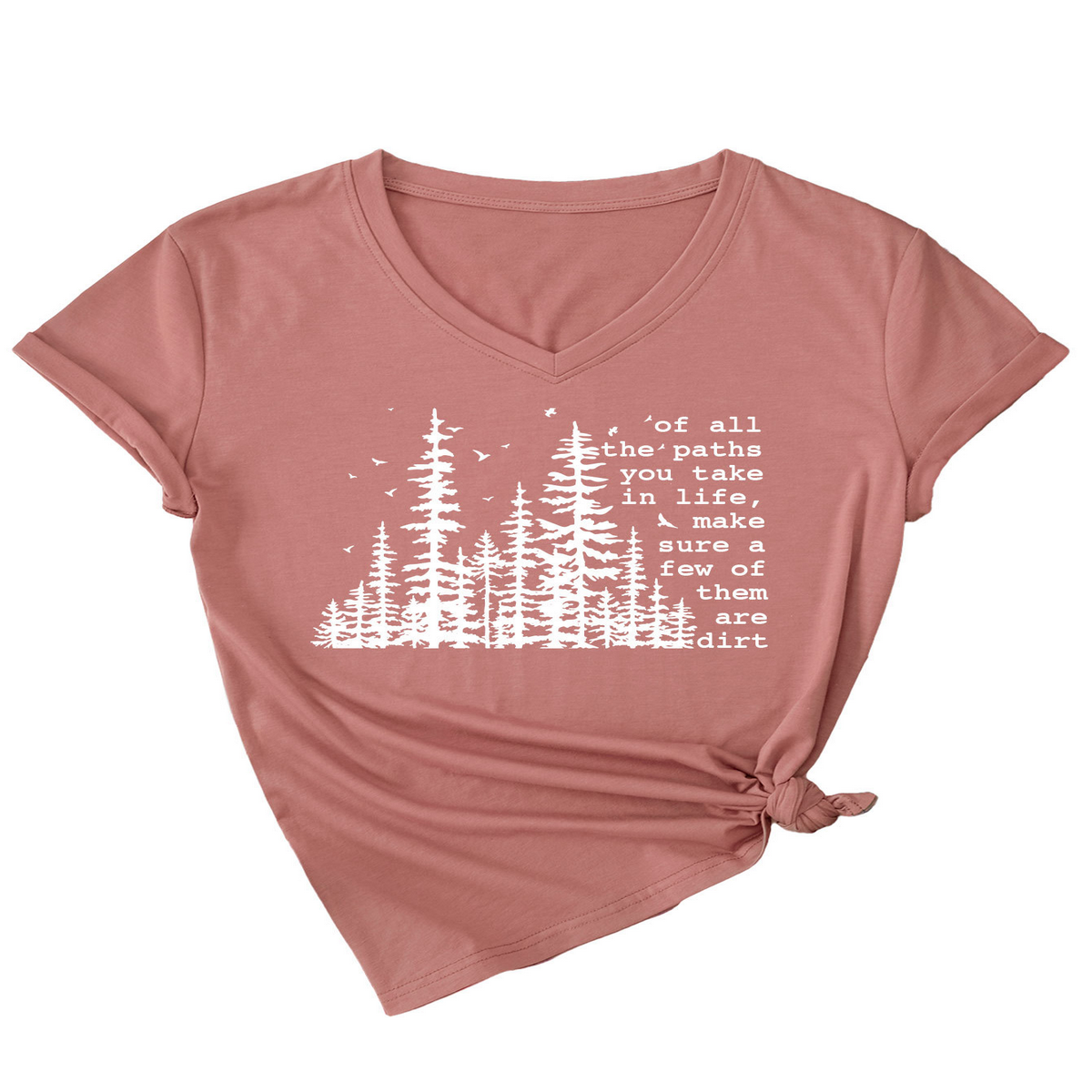 SUMMER V NECK SHORT SLEEVE PRINTED TEE_CWTTS1512