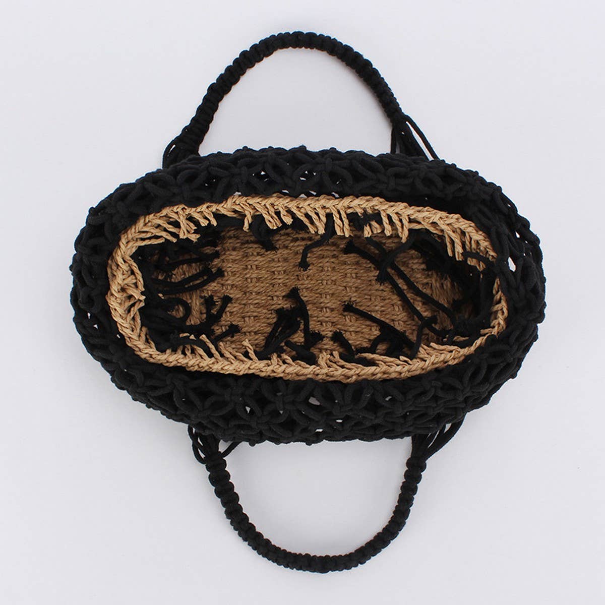 TASSEL HOLLOW COTTON ROPE HAND WOVEN BAG_CWAB4690