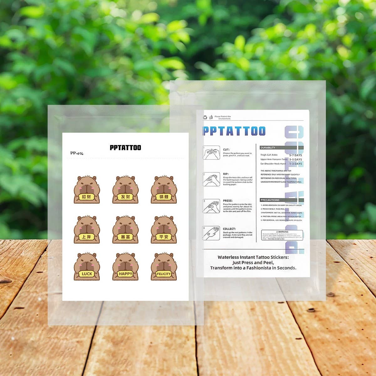 CUTE DOODLE TATTOO STICKERS COLORFUL FIREWORK SET_CWMM8357