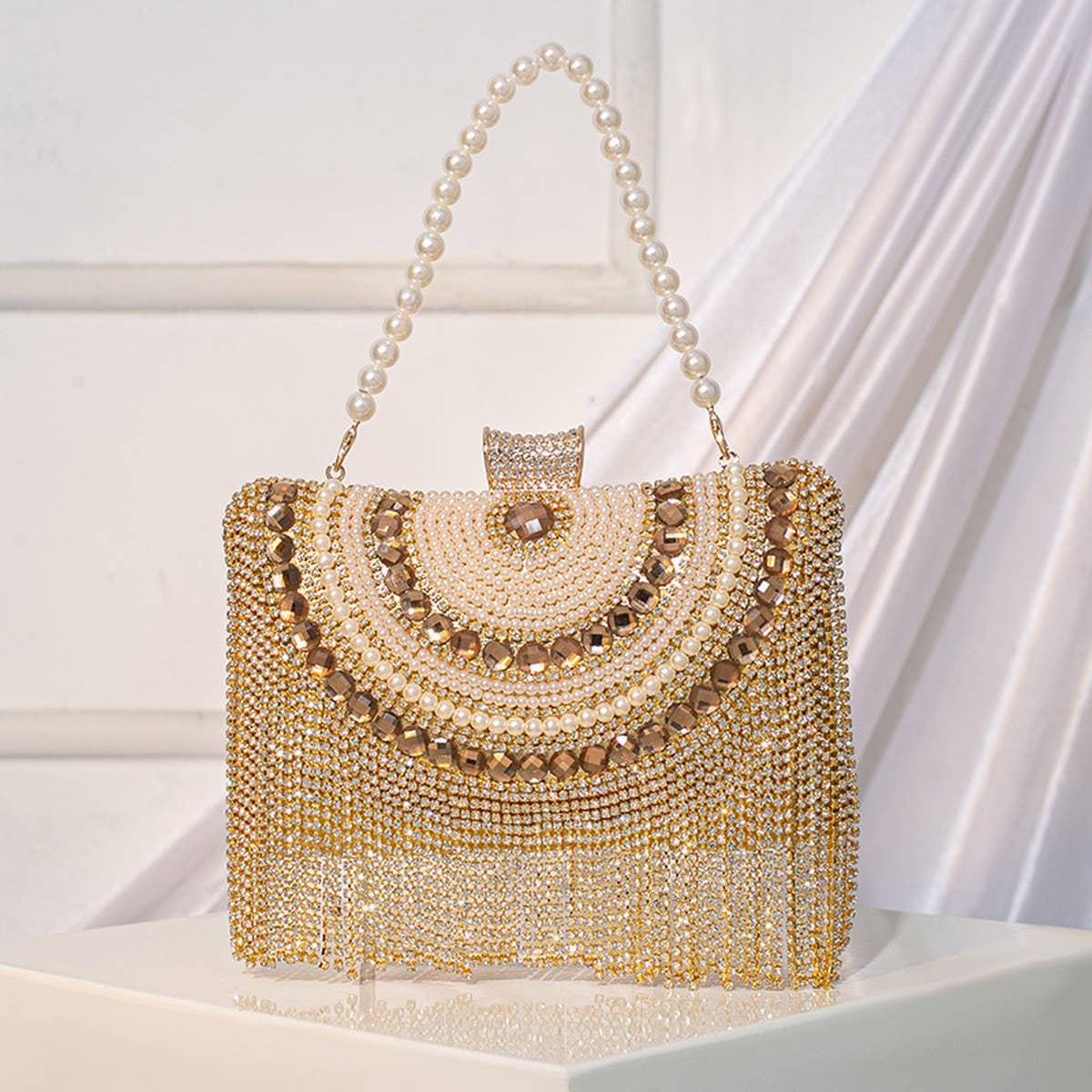 RHINESTONE TASSEL FASHION EVENING TOTE_CWAB2491