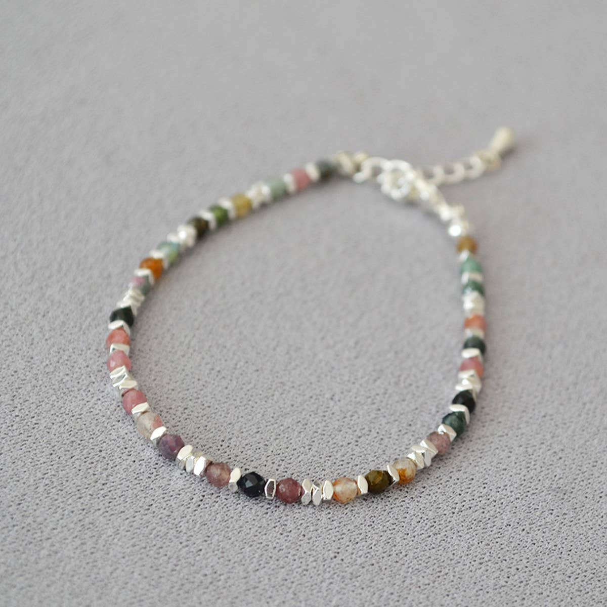 Tourmaline Pearl Hand-Beaded Bracelet