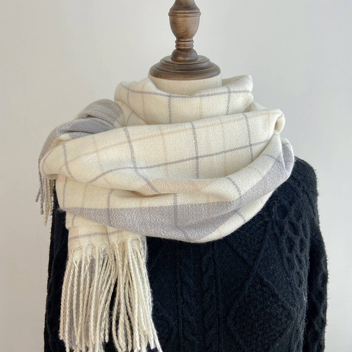 PLAID SCARF SHAWL CLASSIC TARTAN WINTER WRAP_CWASC1455