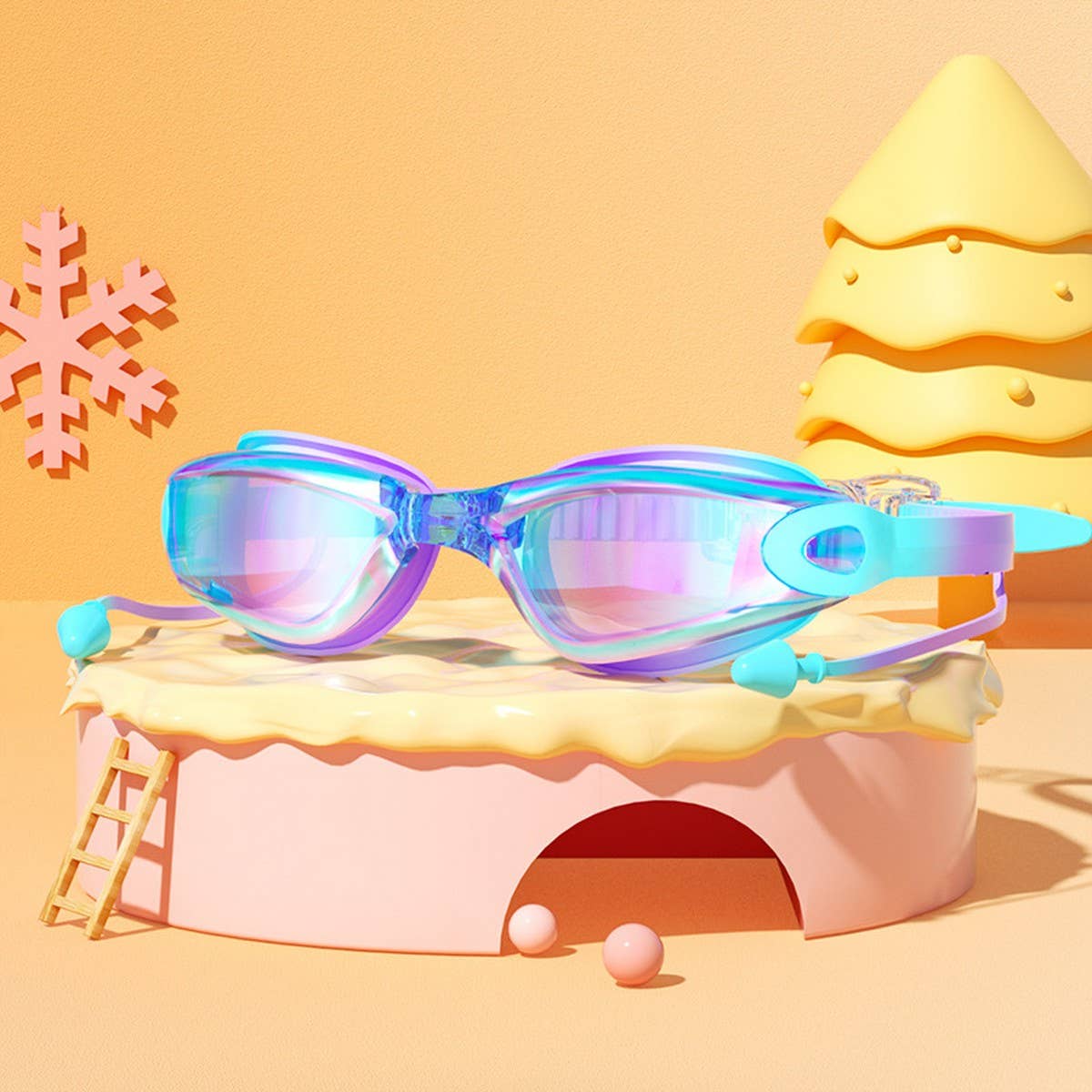 KIDS MIRRORED SWIM GOGGLES HD ANTI FOG CUTE_CWMM6648