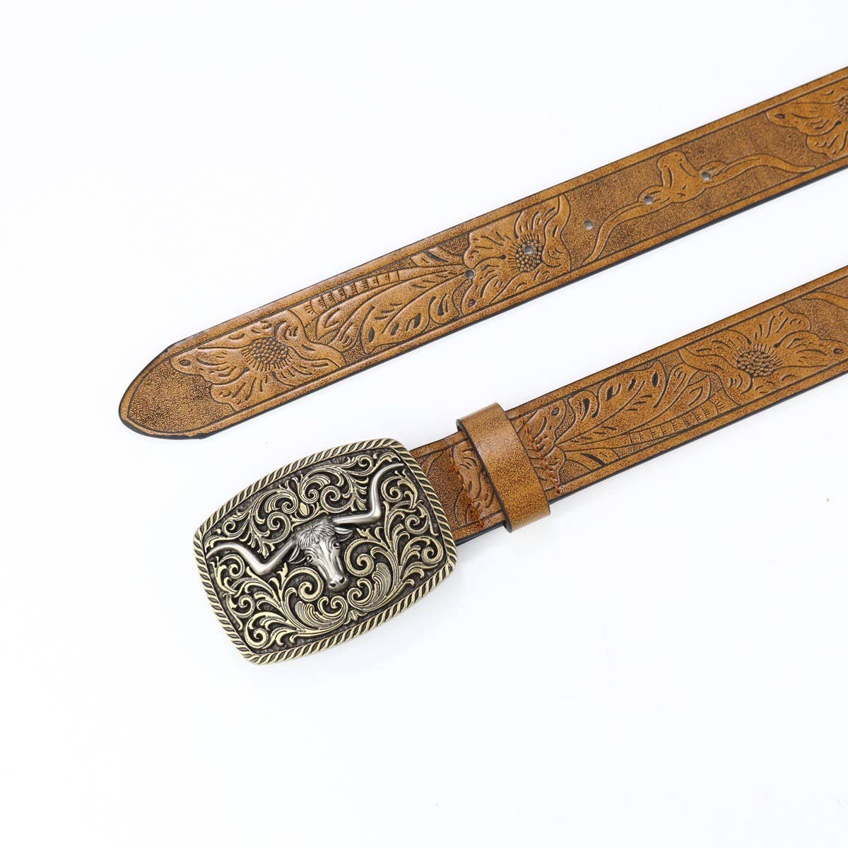 BUCKLE VINTAGE BELT WITH CLASSIC EMBOSSED_CWABE0412