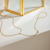 Trendy Zircon Link Ring Anklet, 18K Gold Steel