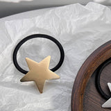 GOLD METAL STAR BRIGHT ELASTIC HAIR TIE_CWAHA0631