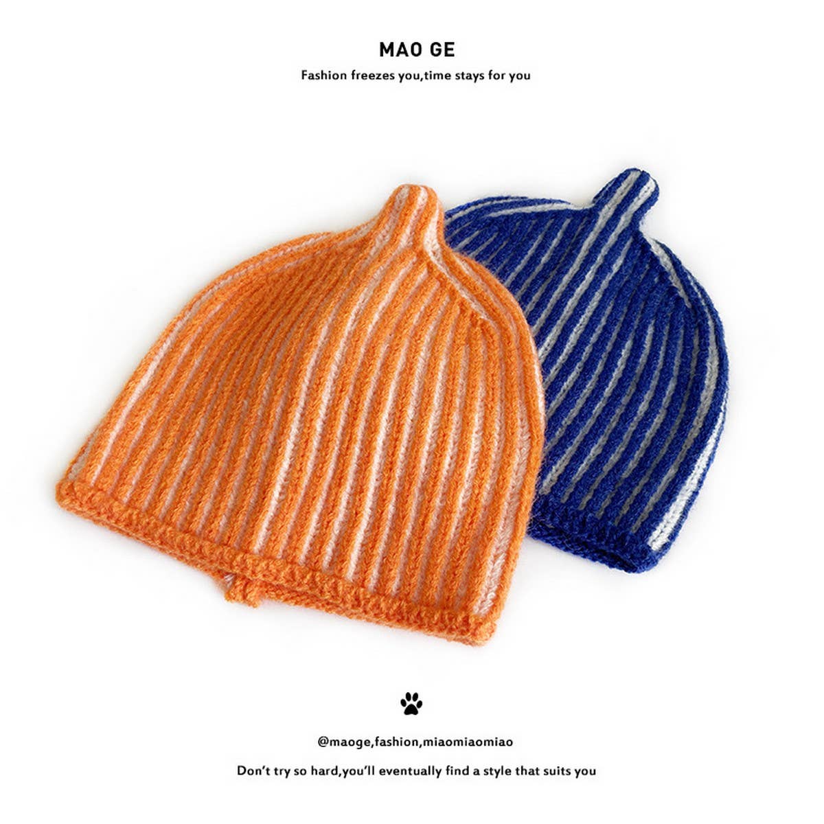 2 6 YEARS OLD CONTRAST COLOR CUTE KNITTED HAT_CWAH2065