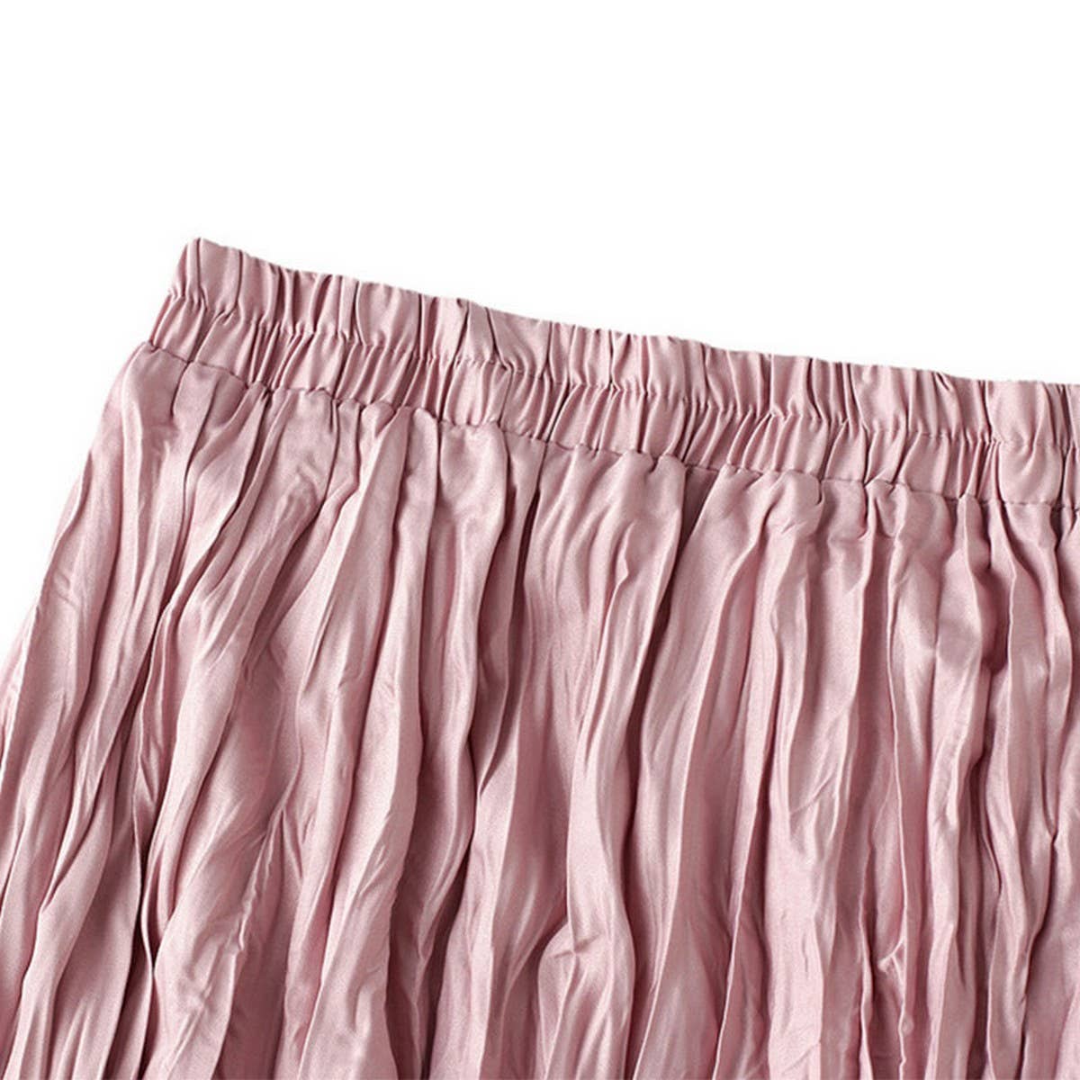 RUCHED PLEATED A LINE MIDI SKIRT_CWBMS0384