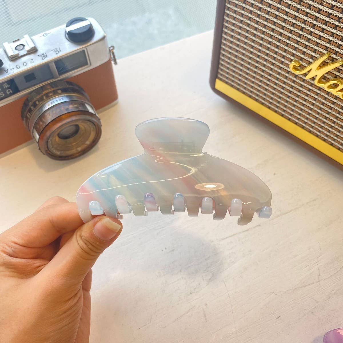 FRENCH INK STYLE HAIR CLAW LARGE JELLY COLOR CLIP_CWAHA2165